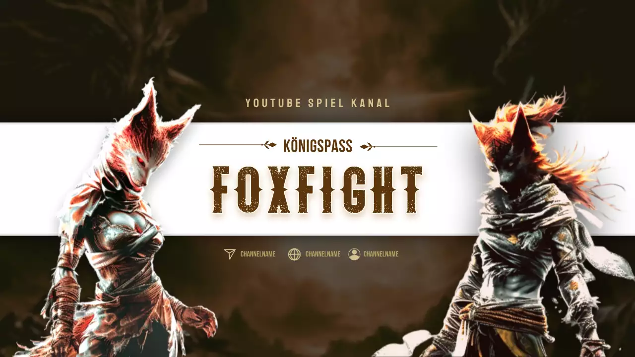 Werben Sie für Ihren mittelalterlichen Spielekanal in Braun und Schwarz