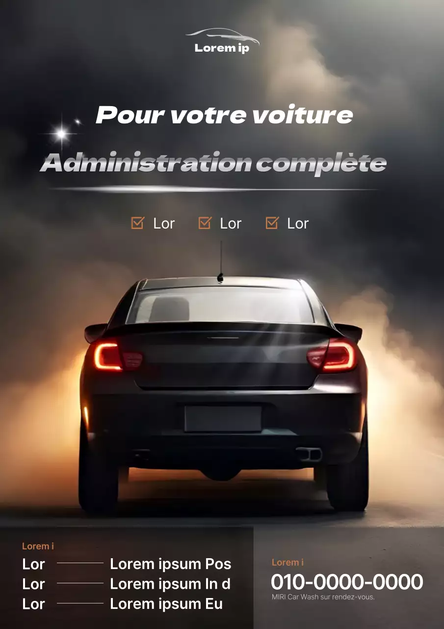 Un guide de voyage pour les entreprises de lavage de voitures, dans un style noir et argenté très tendance.