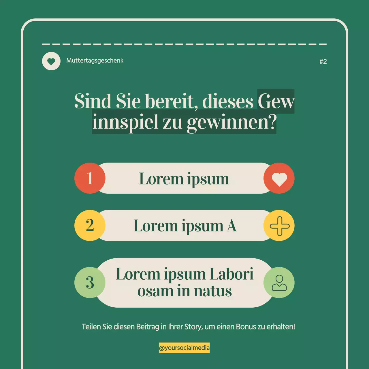 Green Beige Simple Modern Muttertagsgeschenk Ankündigung Instagram Karussell