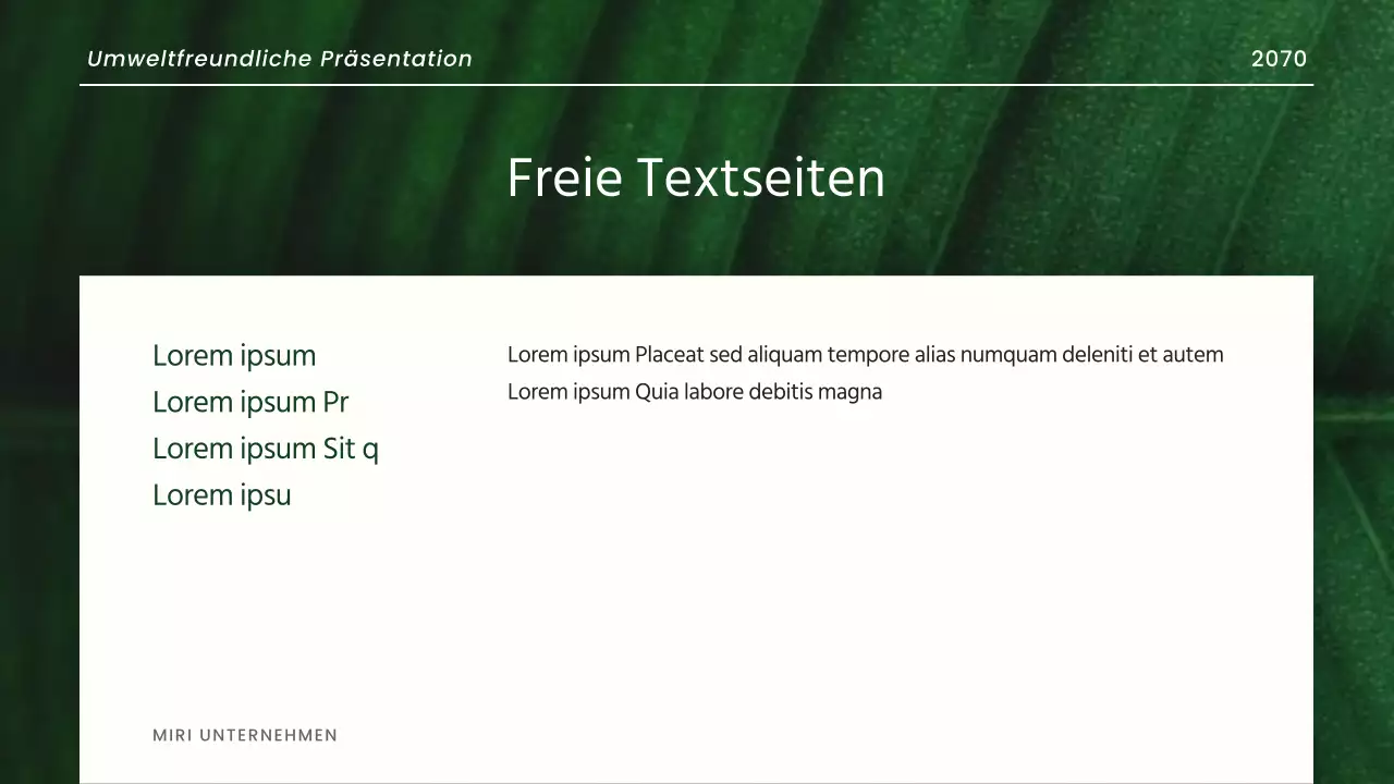 Grüner, moderner, naturalistischer und umweltfreundlicher Bericht