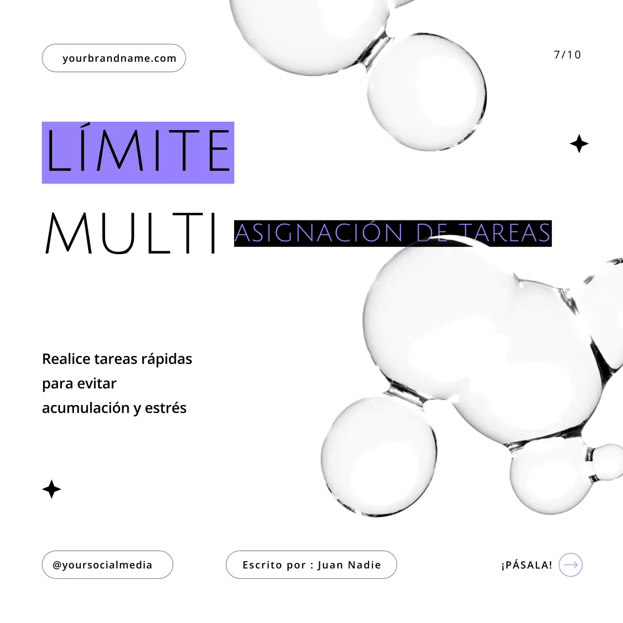 Guía de consejos para un flujo de trabajo productivo moderno en blanco y morado