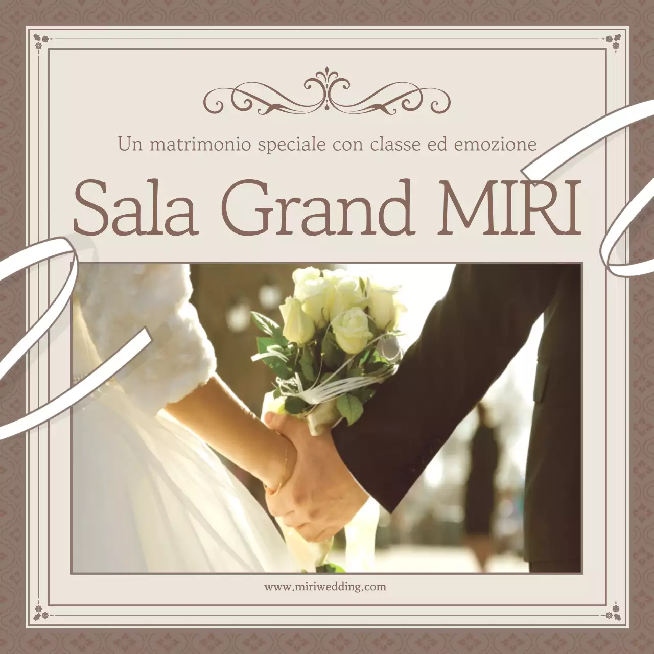 Promuovere una location per matrimoni classica in beige e avorio