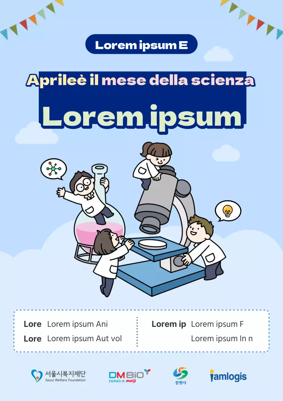 Volantino della Giornata della Chimica in azzurro