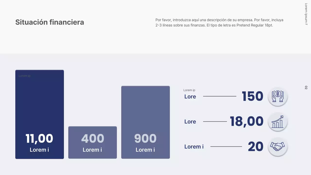 Carta de presentación de empresa con una fábrica moderna en blanco y negro y azul marino