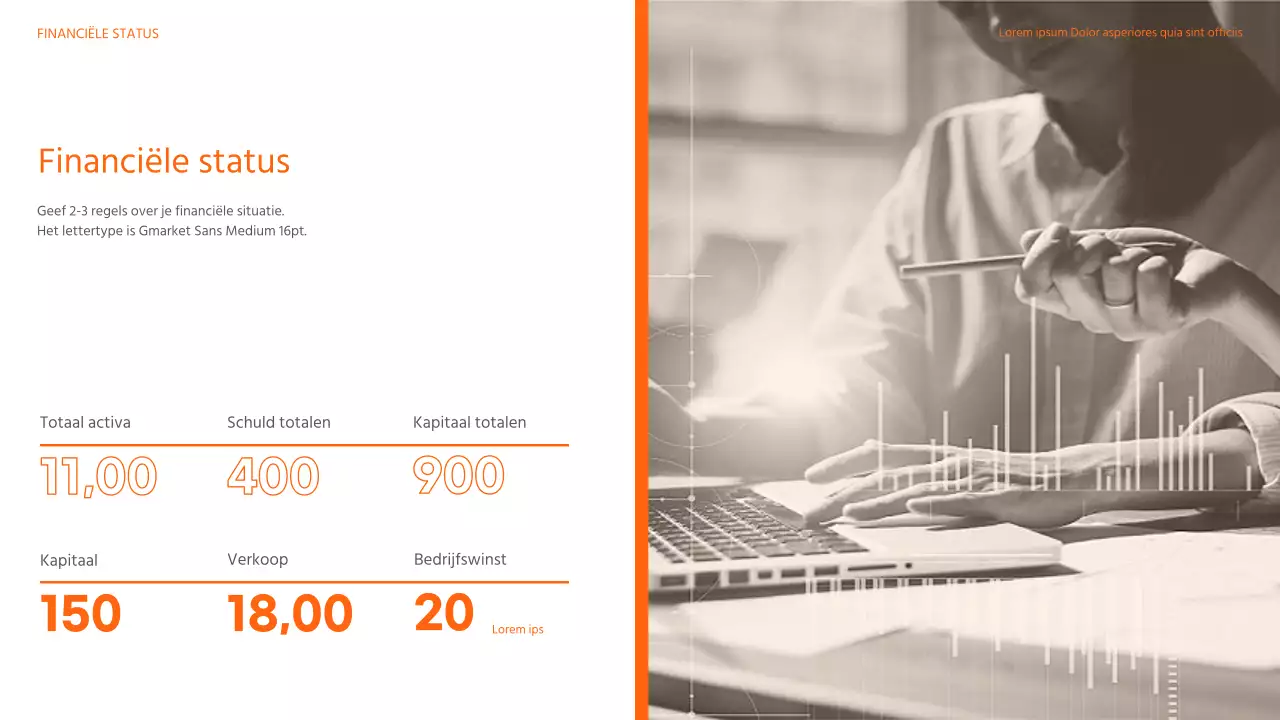 Een modern, oranje en wit, zwaar industrieel chemisch bedrijfsbriefhoofd