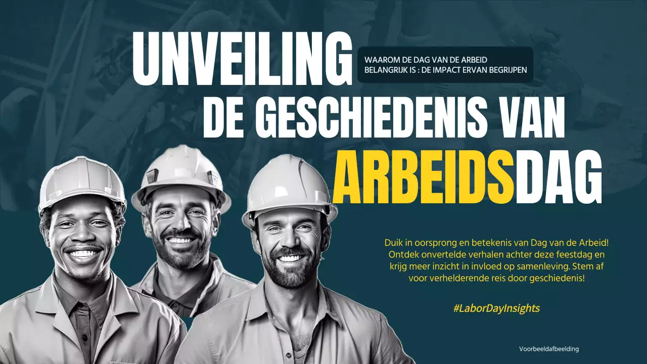 Blauw en geel Moderne Dag van de Arbeid Uitleg Introductie