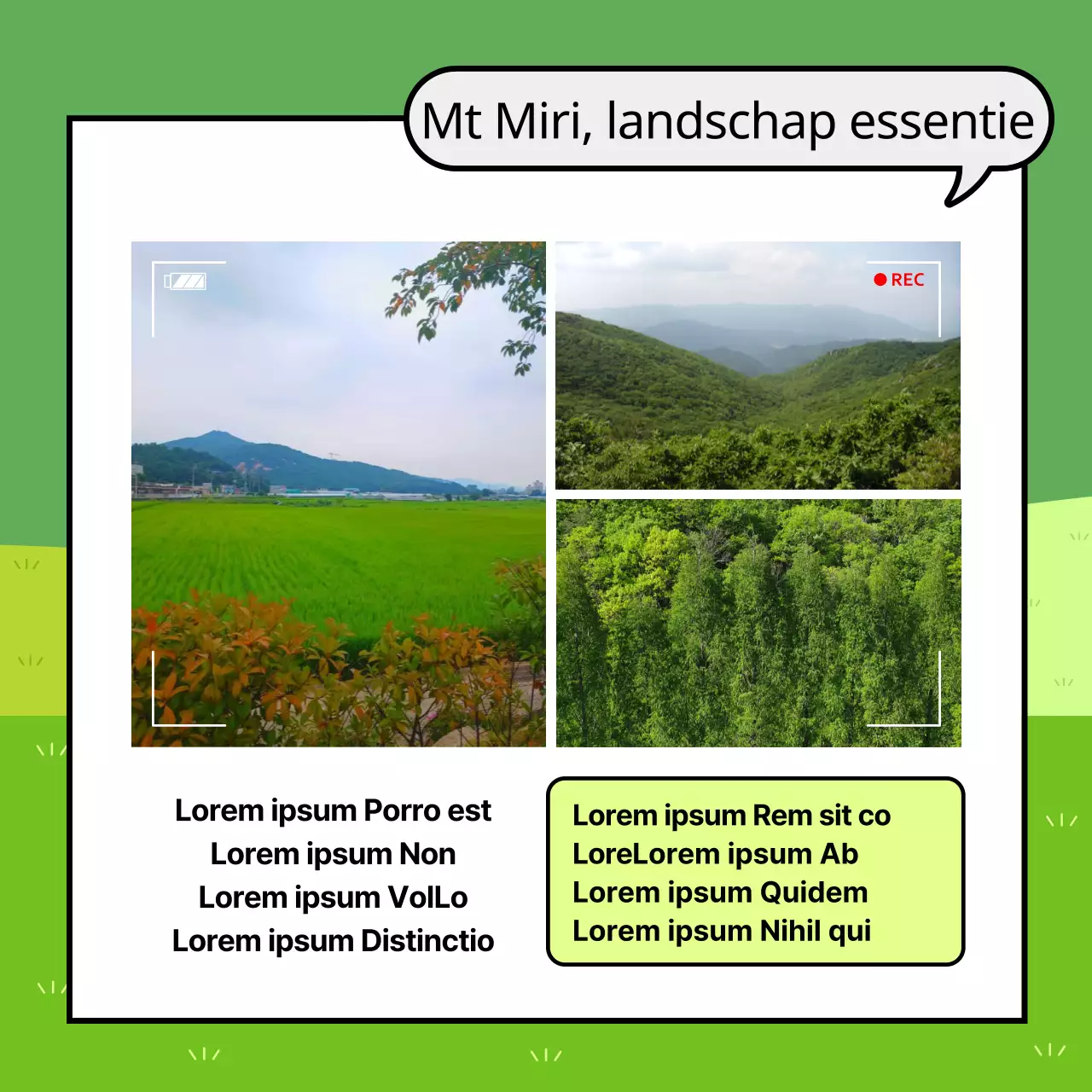 Een eenvoudige gids voor landelijke ervaringen in groen en lichtblauw