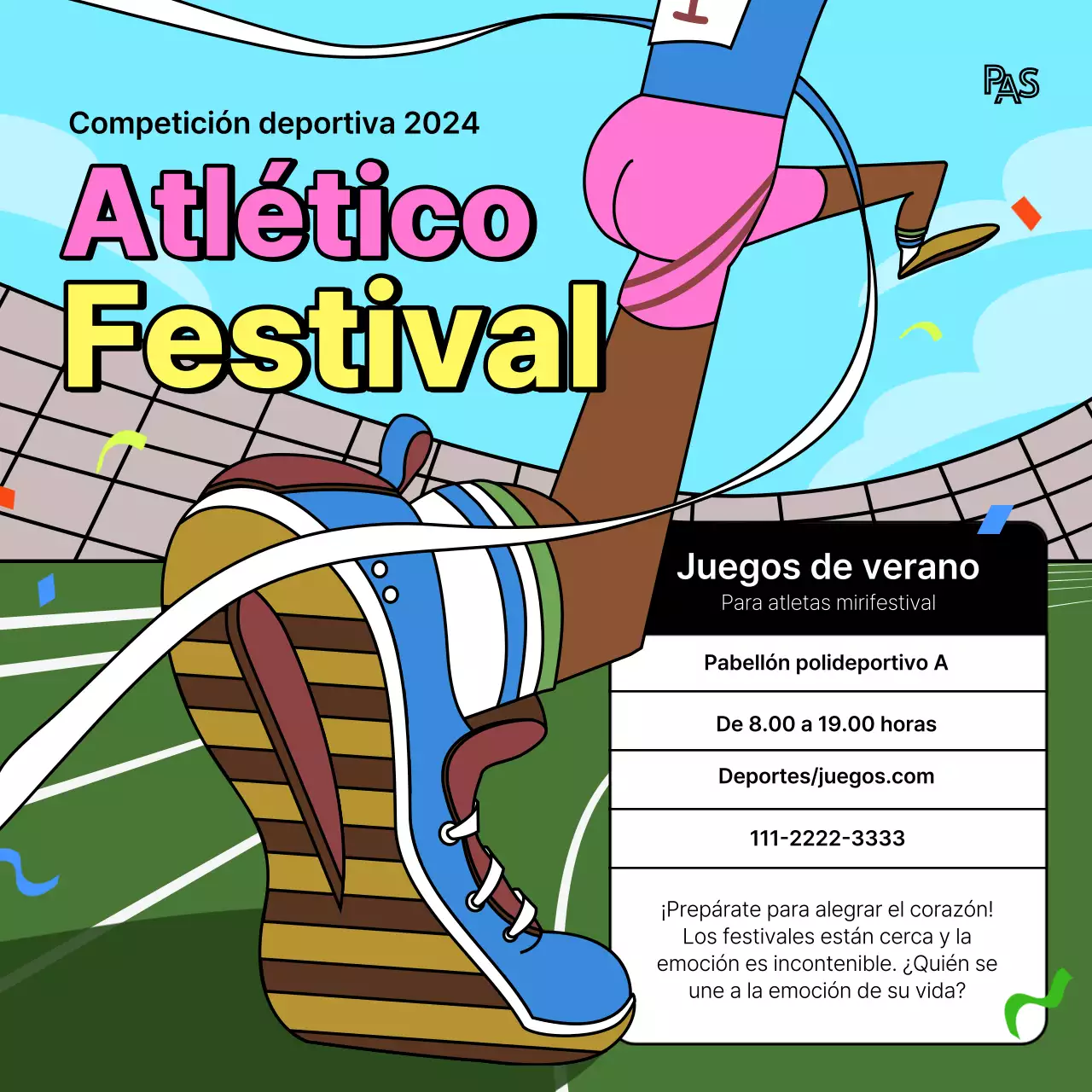 Promocione el Festival Mundial del Movimiento con un toque de verde y marrón