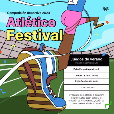 Promocione el Festival Mundial del Movimiento con un toque de verde y marrón