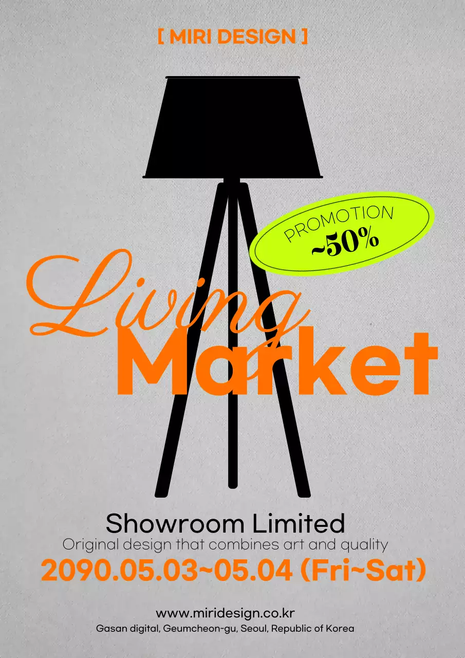 Orange Modern Living Promotion Poster