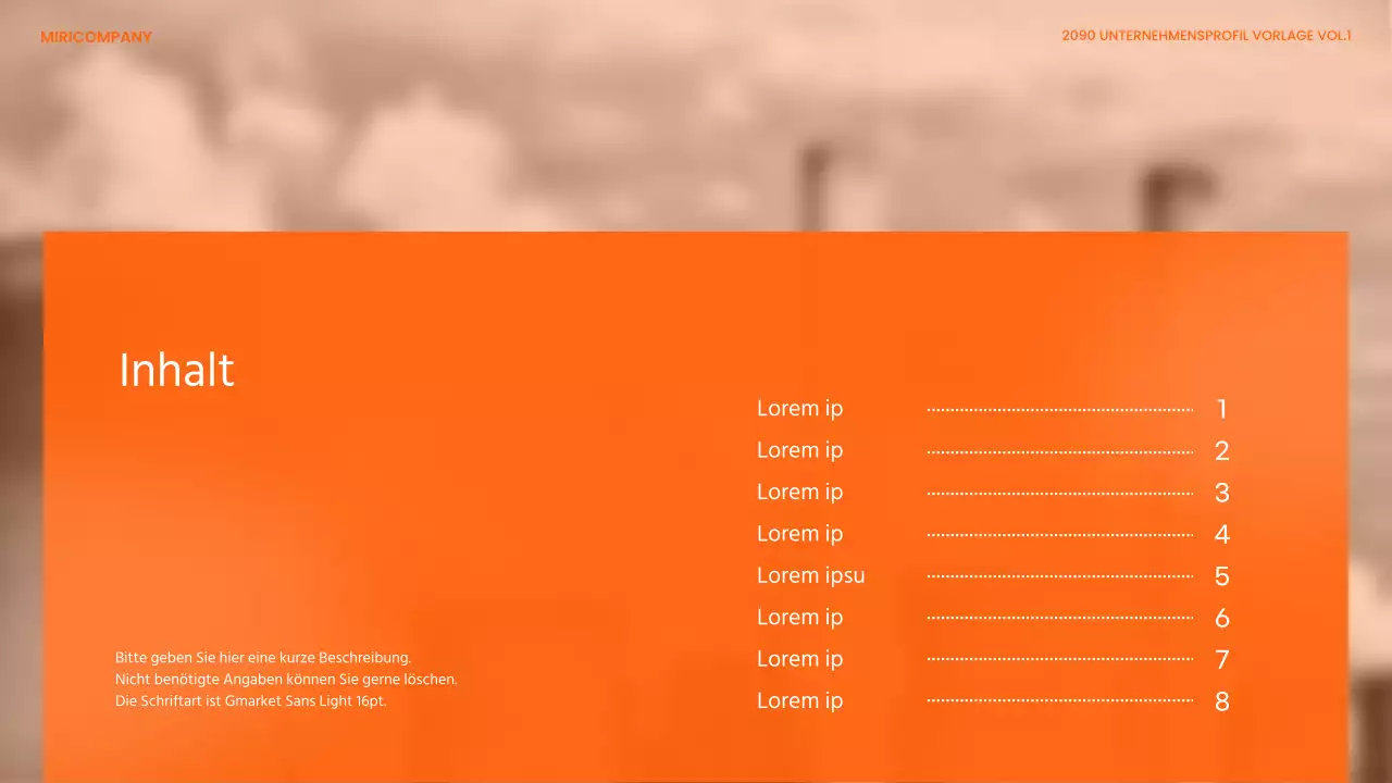 Ein moderner, orange-weißer Briefkopf für ein Unternehmen der Schwerindustriechemie