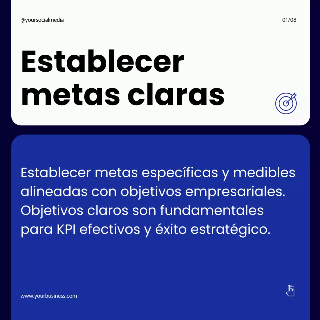 Navy Modern Pasos sencillos y audaces para implementar una gestión eficaz de los KPIs Instagram Carousel Post