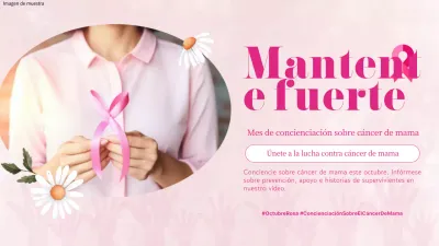 Guía moderna rosa y blanca de sensibilización sobre el cáncer de mama