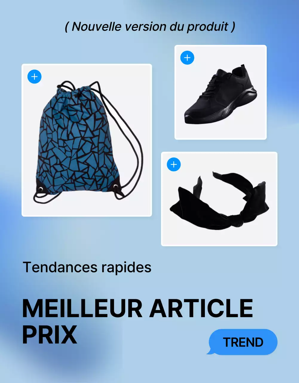 Promouvoir une page de couverture de mode bleue et blanche très tendance