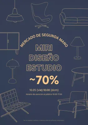 Anuncio interior minimalista azul marino