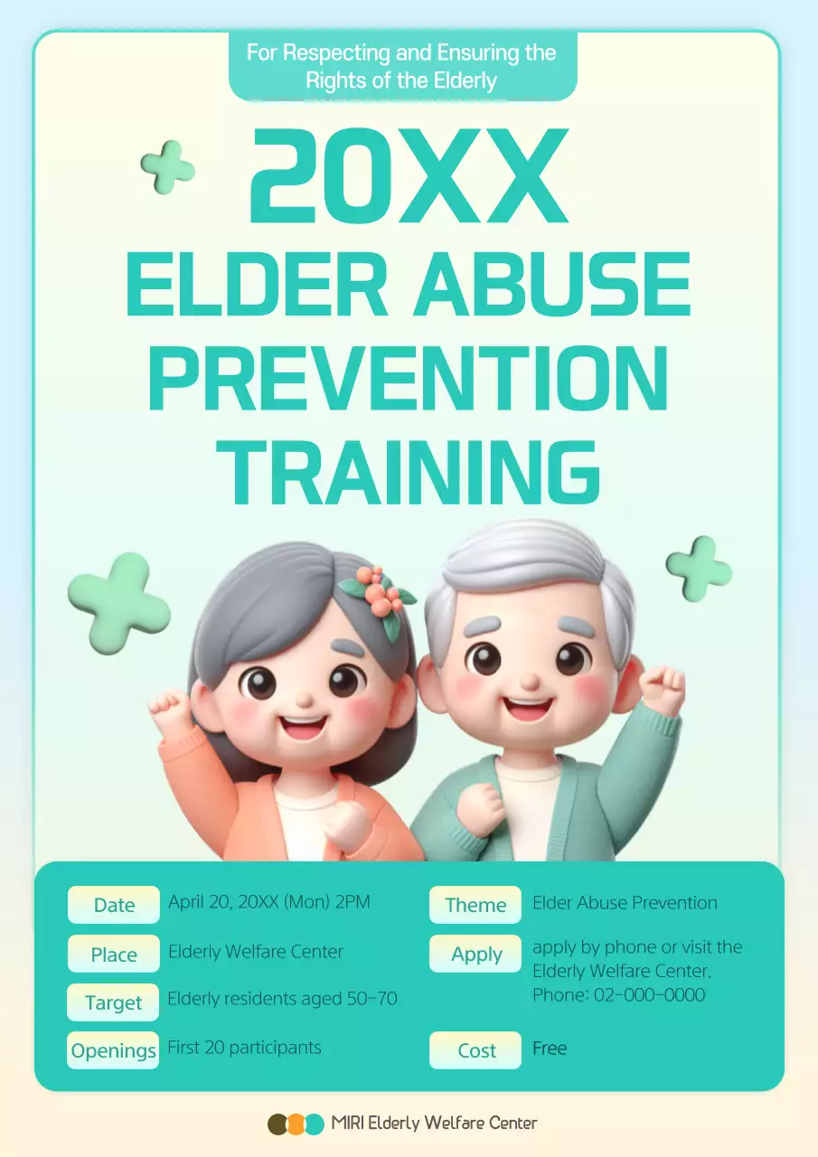 Mint Modern Elder Training Announcement Poster
