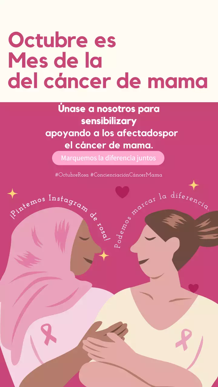 Campaña de sensibilización sobre el cáncer de mama en octubre, rosa y marfil