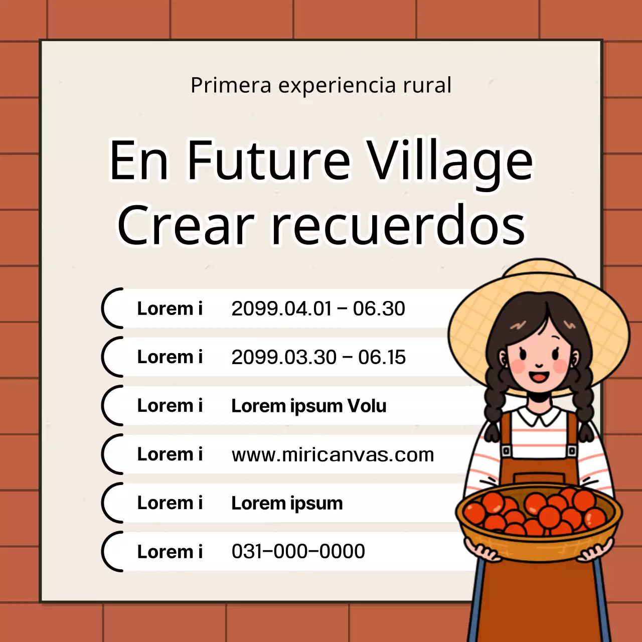 Una guía sencilla de experiencias rurales en verde y azul claro