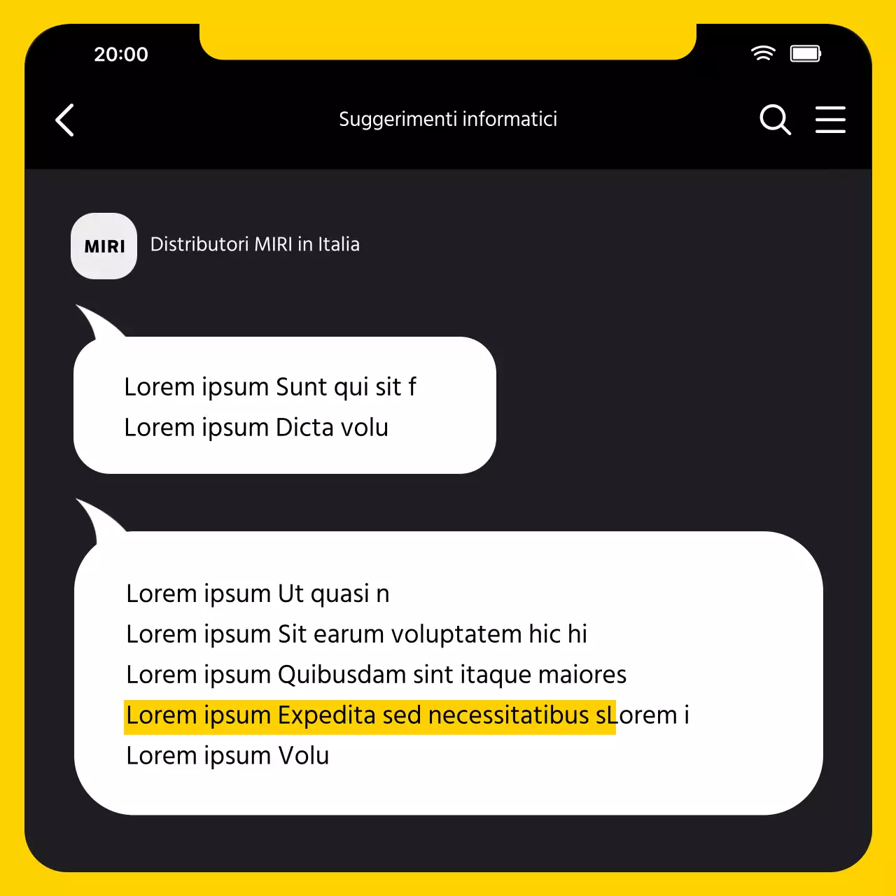 Promuovere una semplice concessionaria di telefonia mobile in giallo
