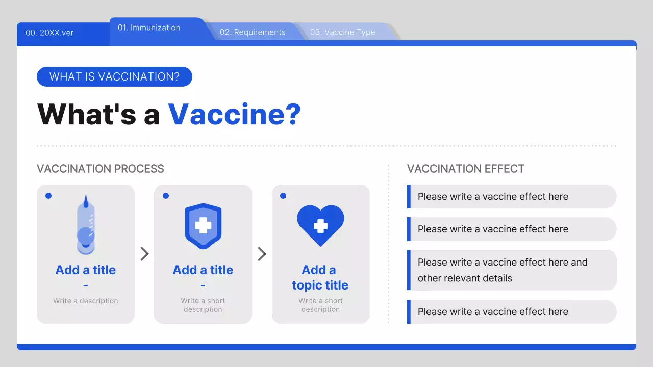 블루 모던 백신 가이드 프레젠테이션