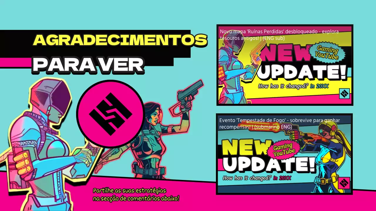 Capa para outro YouTube de jogos retro em cor-de-rosa e amarelo