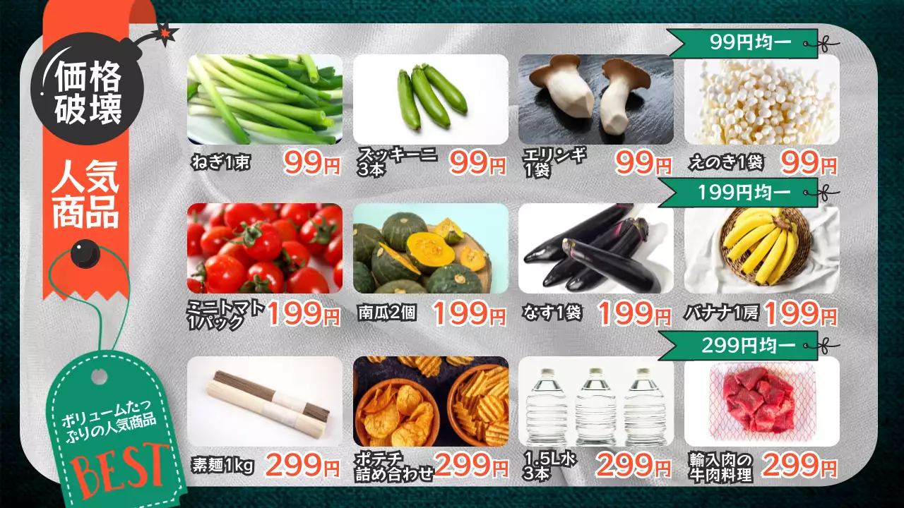 カラフル ポップ セール チラシ プレゼンテーション