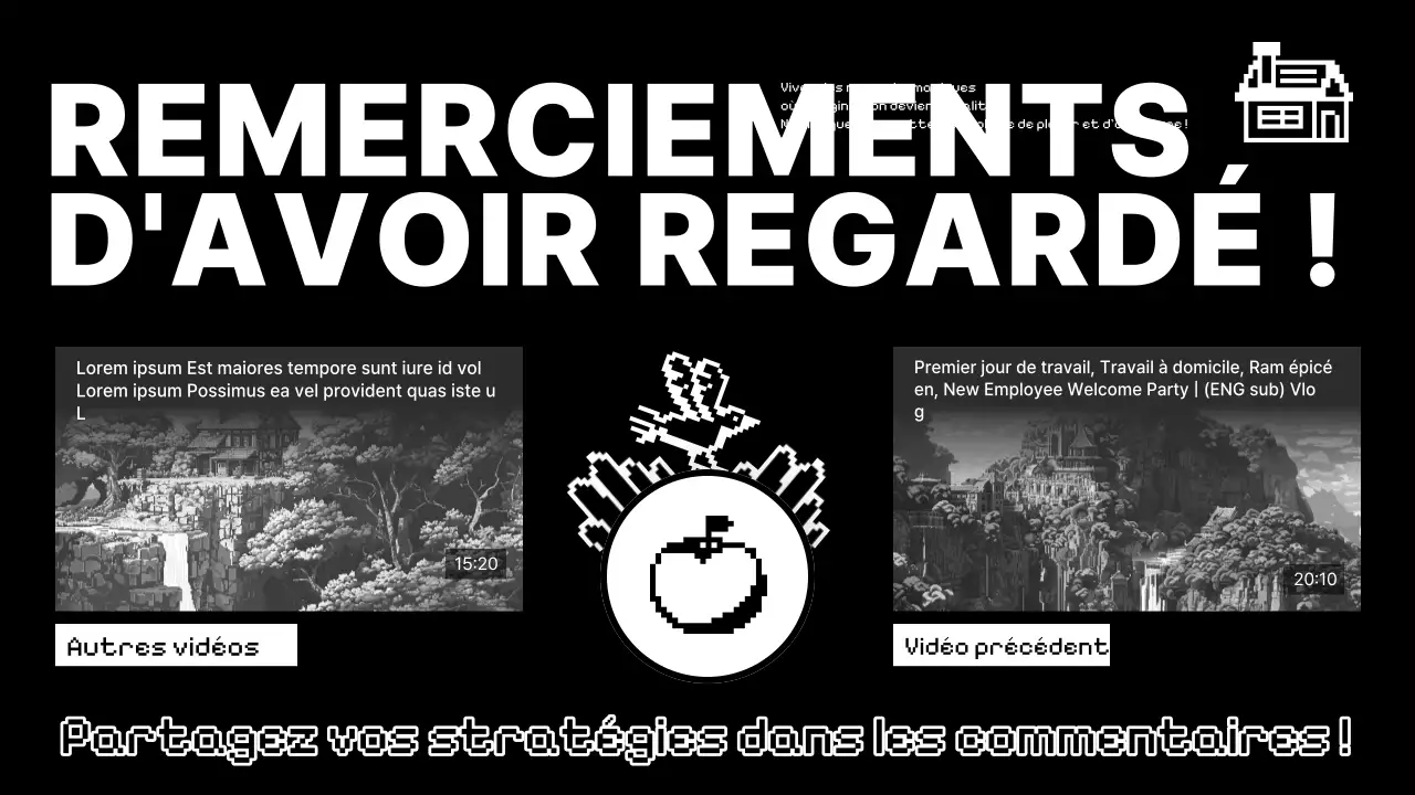 Couverture de l'outro de la chaîne de jeu moderne en noir et blanc