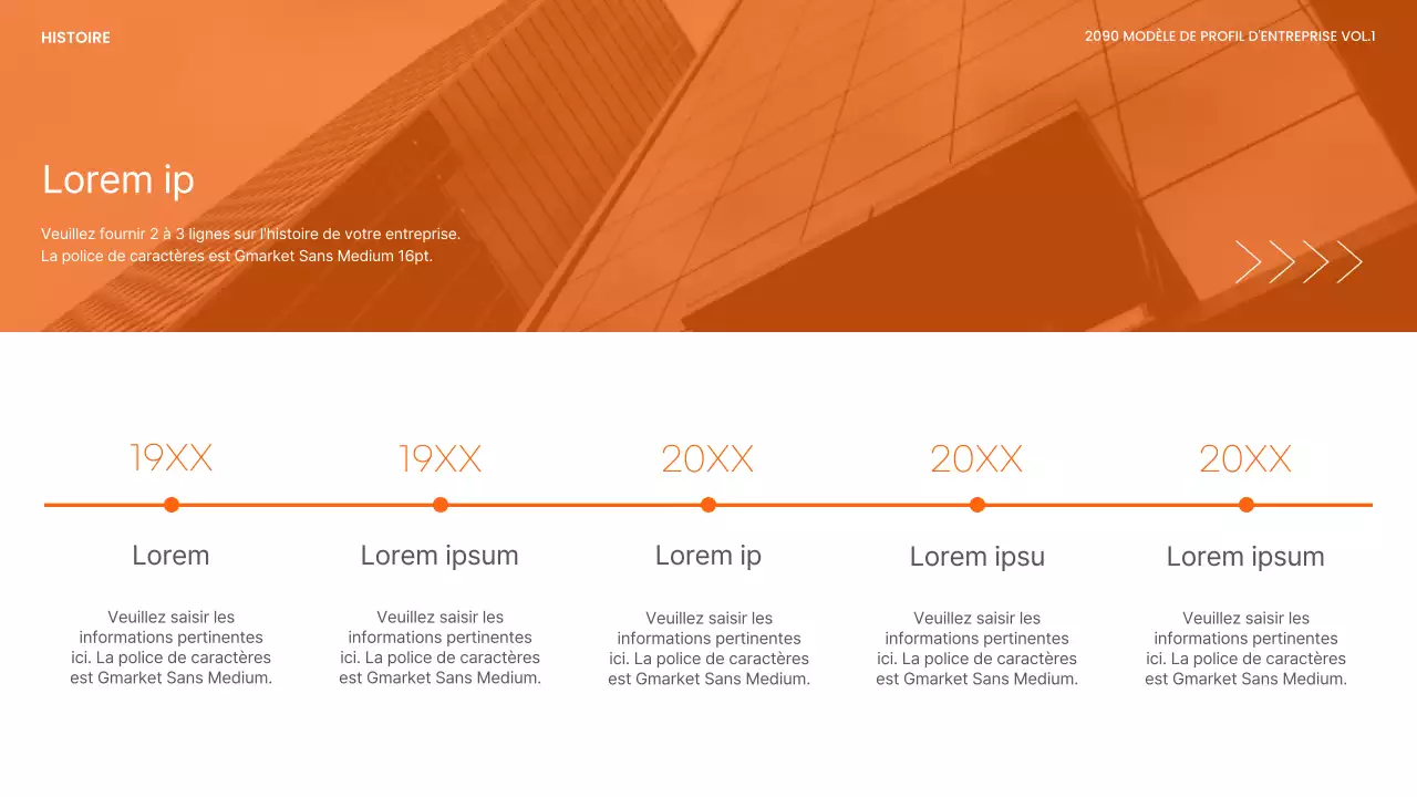 Papier à en-tête moderne, orange et blanc, d'une entreprise de produits chimiques industriels lourds