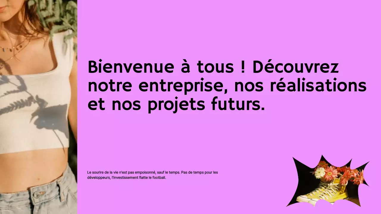 Purple Green Bold Fashion Profil de l'entreprise Présentation de l'entreprise