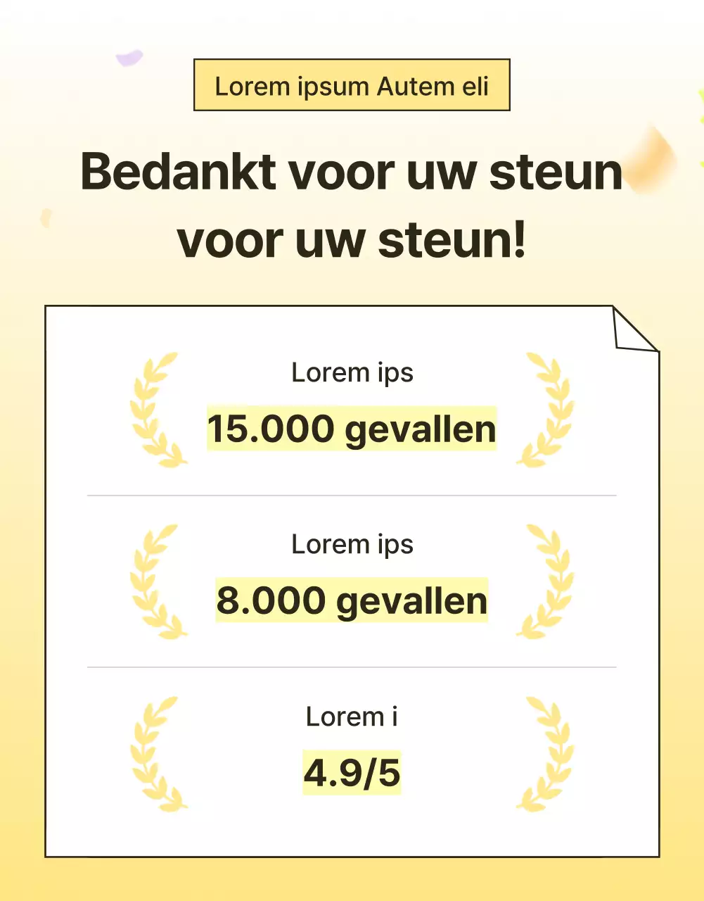 Promoot een eenvoudige intropagina voor huidverzorgingscosmetica in geel en oranje