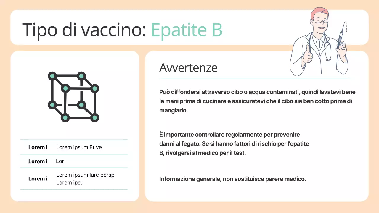 Una simpatica guida alle vaccinazioni in beige e menta