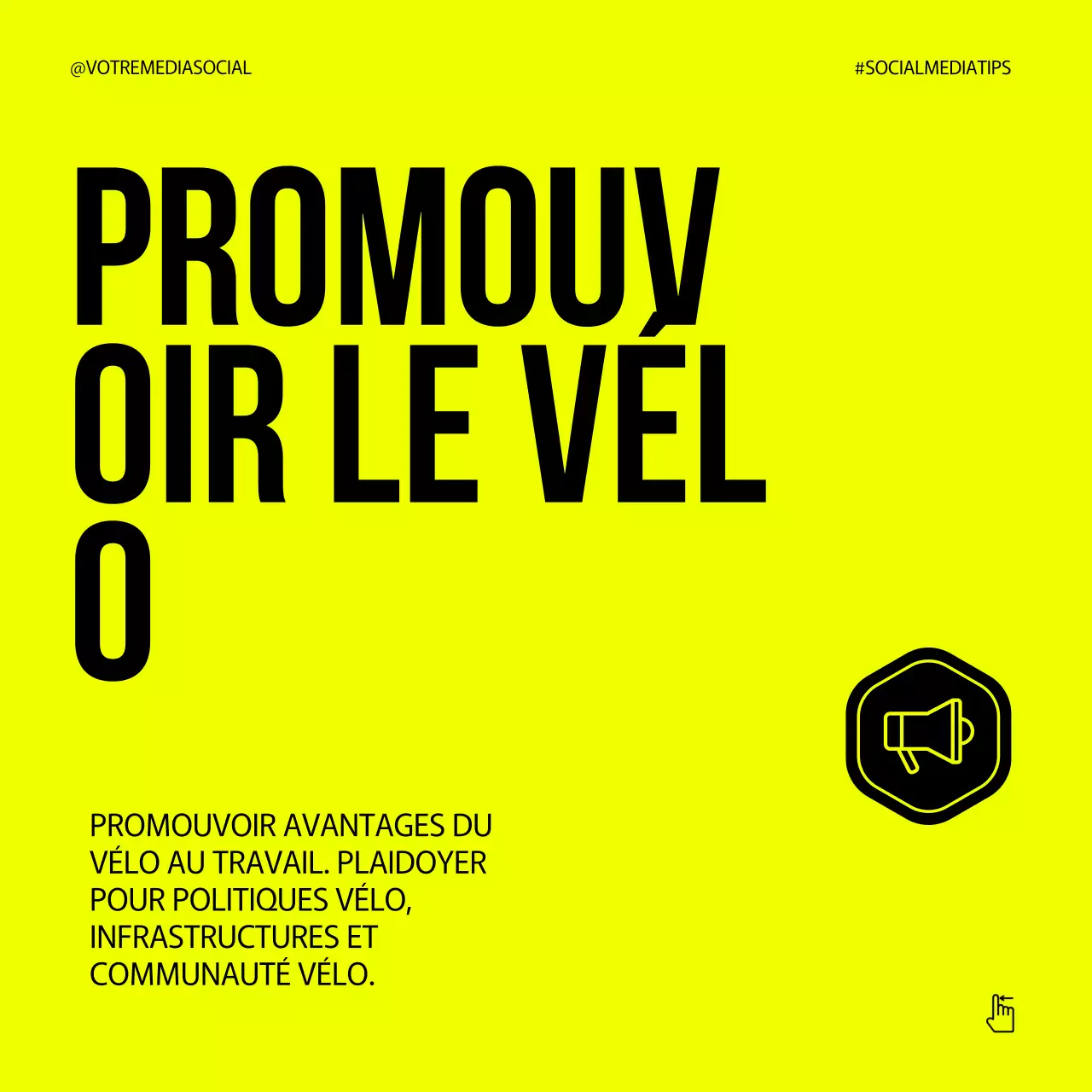 Gris Néon Vert Gras Journée nationale du vélo Conseils Instagram Carousel Post