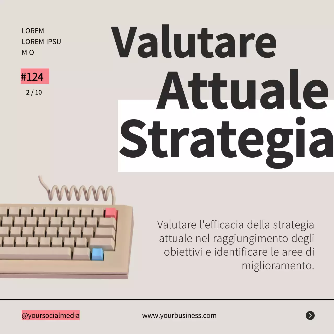 Grigio retrò in grassetto Consigli di strategia aziendale Post carosello di Instagram