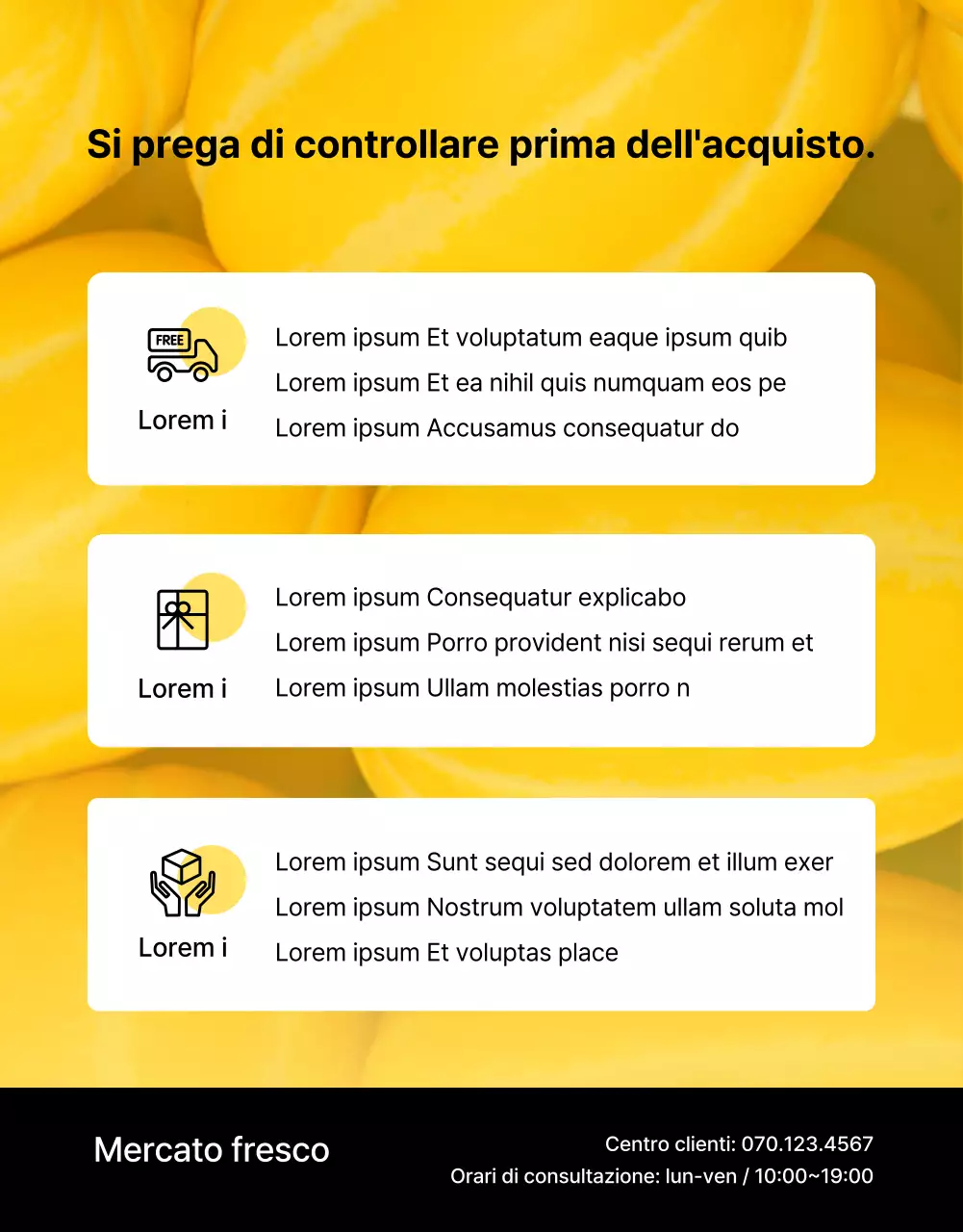 Promuovere la frutta gialla, semplice e fresca