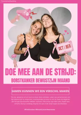 Roze en Rood Moderne Borstkanker Bewustzijn Publiciteit