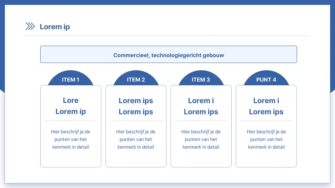 Moderne bouwprospectus in blauw en wit