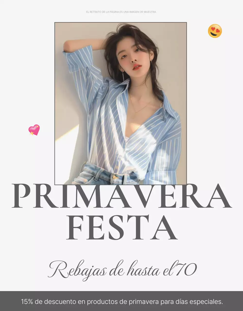 Cartel de portada para un centro comercial de moda con un estilo sencillo de emoji en blanco y gris MainTitle