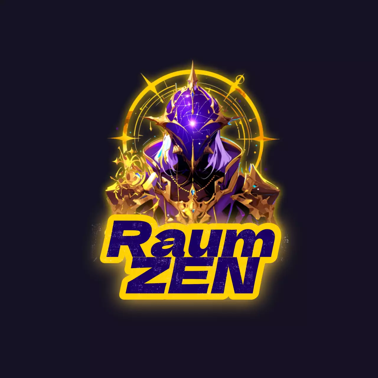 Gelb und lila Modern Space Zen Video Logo Abdeckung