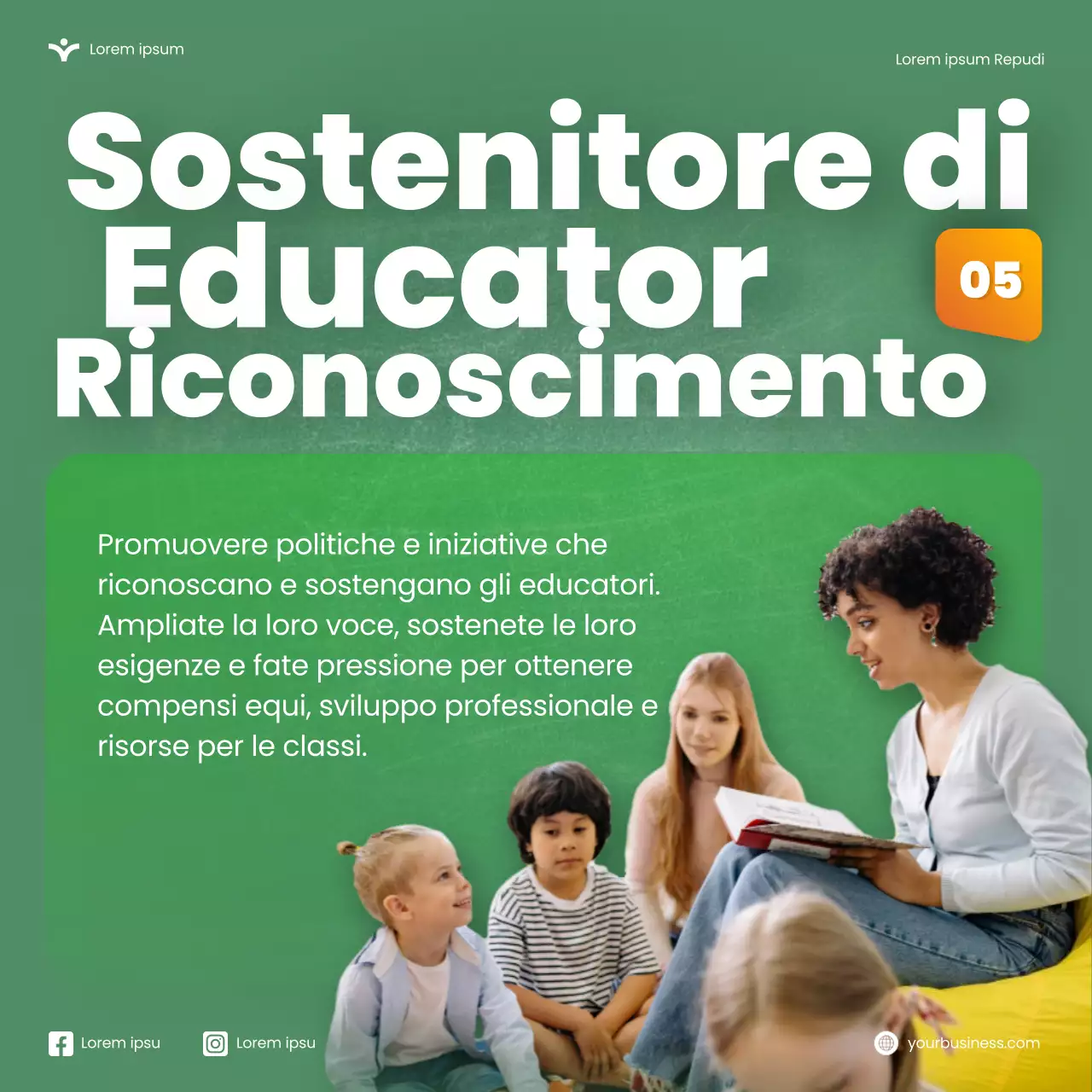 Verde Arancione Moderno Settimana nazionale di apprezzamento degli insegnanti Microblog Carosello di suggerimenti