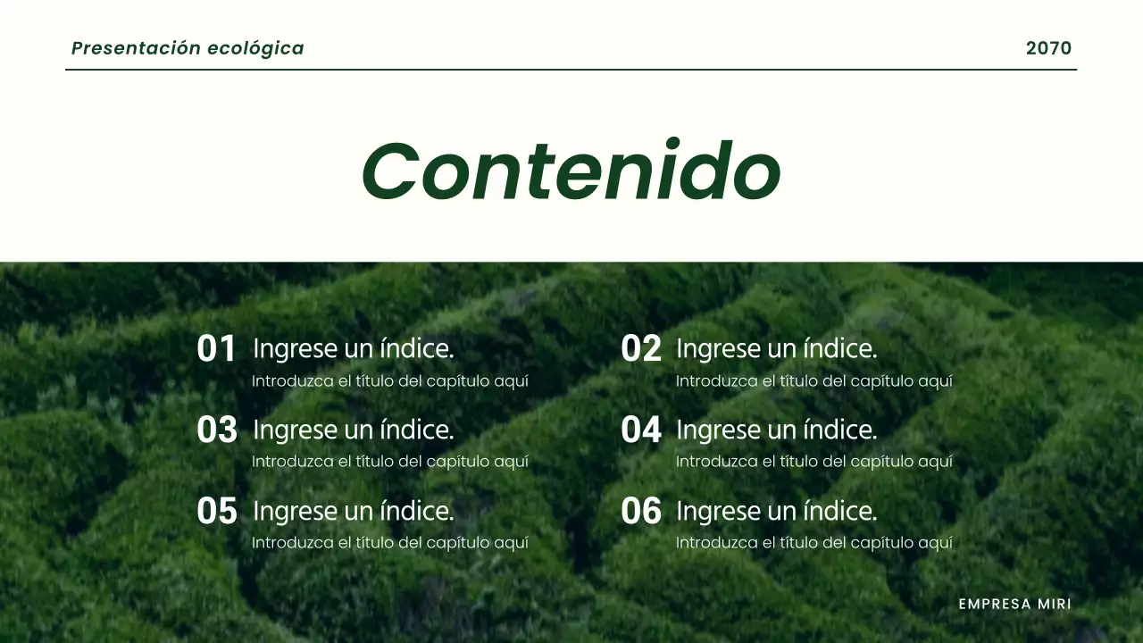 Informe verde, moderno, naturalista y ecológico