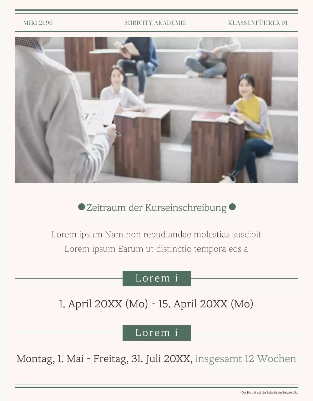 Förderung des grün-beigen Gebäudes für lebenslanges Lernen