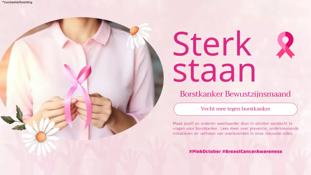 Roze en witte moderne borstkankergids