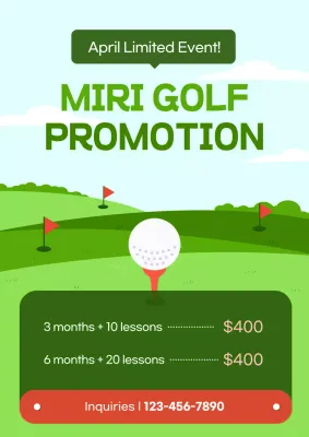 Green Modern Golf Promotion Poster