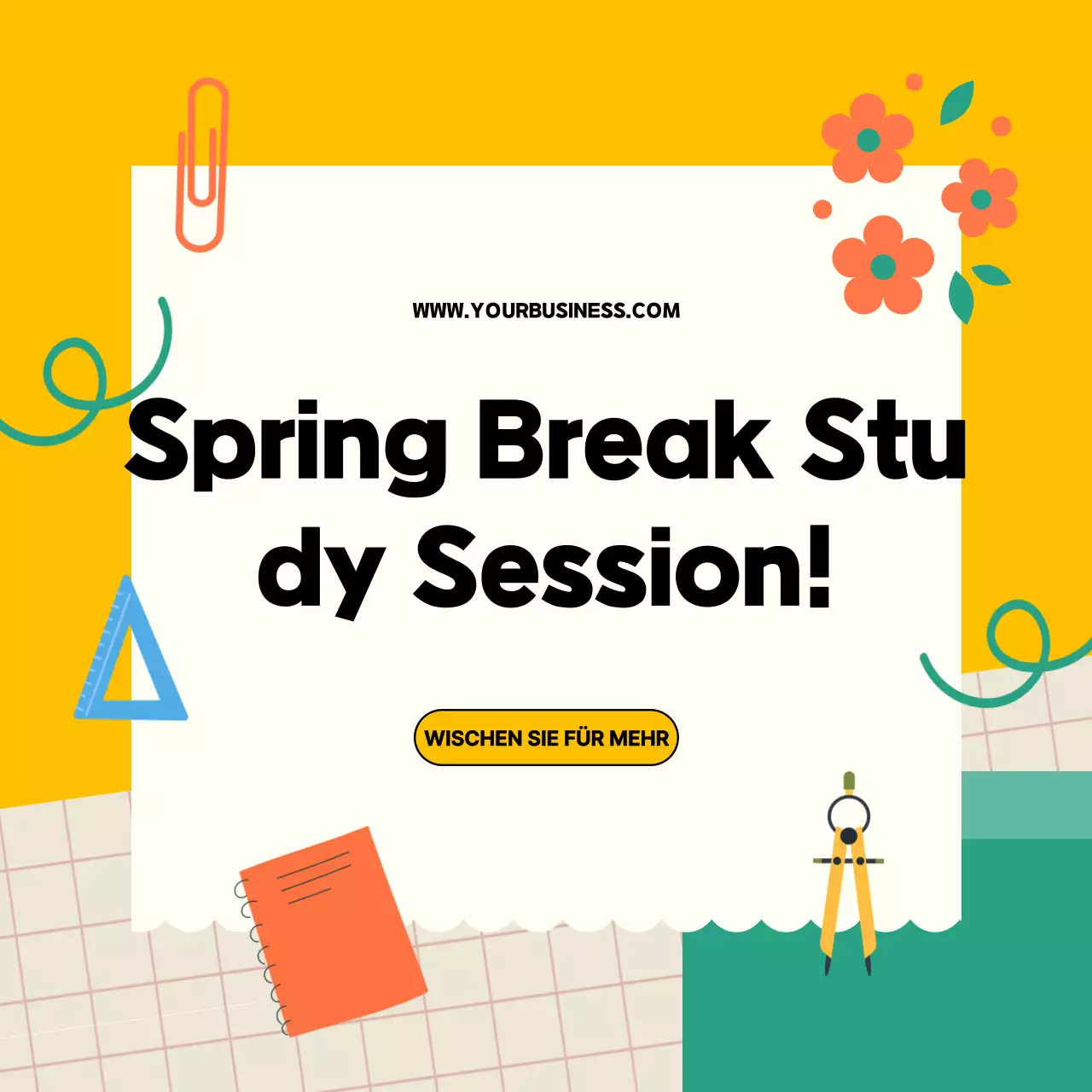 Gelb-weißer Trend Spring Break Study Session Guide