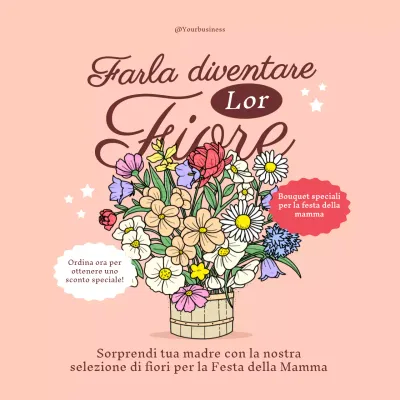 Rosa Elegante Lusso Far fiorire il suo giorno celebrare la festa della mamma Pubblicità