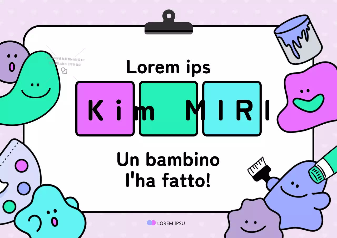 Simpatiche copertine per cartellini per attività artistiche prescolari in rosa e menta