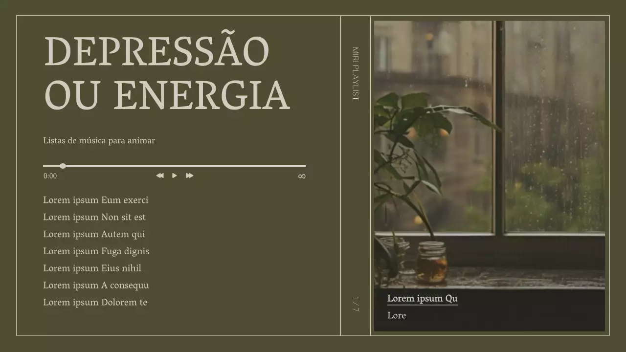 Capa para lista de reprodução de depressão simples em caqui e branco