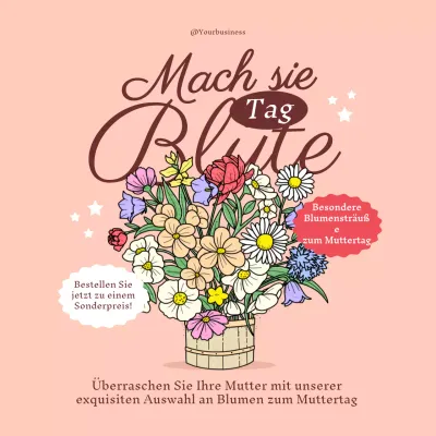 Rosa Elegant Luxus Make Her Day Bloom Feiern Sie den Muttertag Anzeige