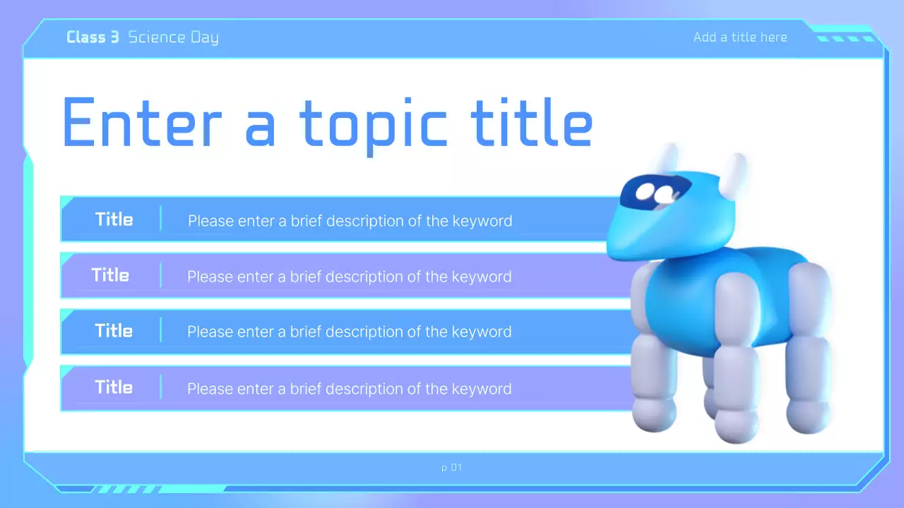 블루 모던 가상 비서 이벤트 프레젠테이션