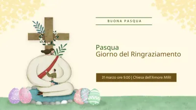 Annuncio del servizio pasquale verde e giallo